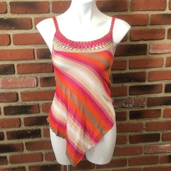 Buffalo David Bitton Tops - Pink Crochet Knit Tank Top sz S